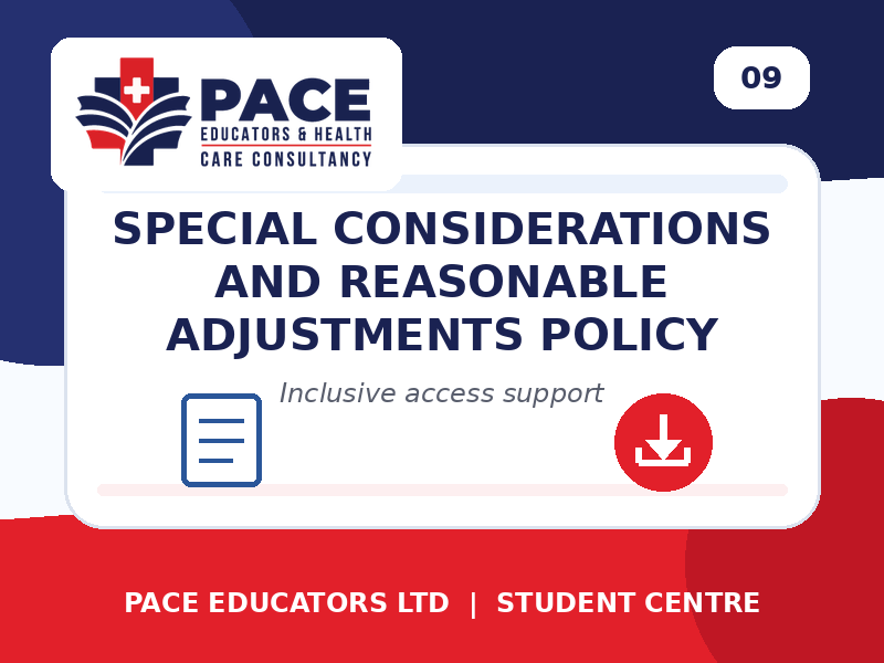Special Considerations and Reasonable Adjustments Policy